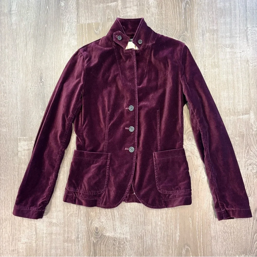 J. Crew Blazer Purple Plum Velvet XS